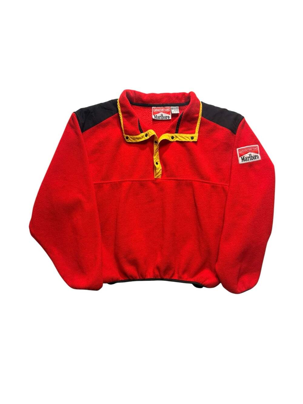 Vintage 1990s Marlboro Adventure Team Fleece Quarter-Snap Pullover Red Size L